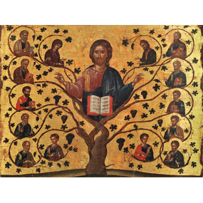 Икона - Иисус Христос виноградная Лоза. Крит 15 век.